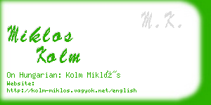 miklos kolm business card